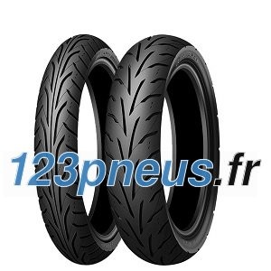 Dunlop Arrowmax GT 601 rear motorcycle tire in size 80/90-17, featuring a black rubber material with a distinctive tread pattern for enhanced grip and performance.