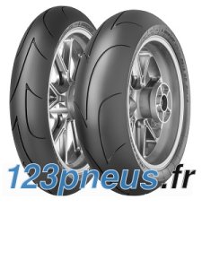 Dunlop D213 GP Pro MS2 Race rear motorcycle tire, size 180/60 ZR17, featuring a sleek black rubber surface with a distinctive tread pattern and a silver alloy wheel design.