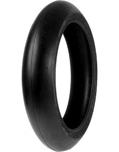 Dunlop KR106 motorcycle tyre in black, featuring a smooth surface and marked with "120/70 R17 TL" and "MS1 RACE" for front use.