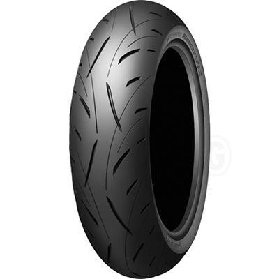 Dunlop Roadsport 2 front motorcycle tire, 120/70 ZR17 size, featuring a black rubber material with a distinctive tread pattern for enhanced grip and performance.