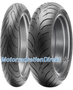 Dunlop Roadsmart IV rear motorcycle tire, size 150/70 ZR17, featuring a sleek black rubber design with a distinctive tread pattern for enhanced grip and performance.