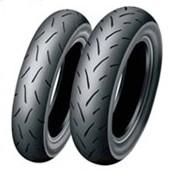 Black motorcycle tire with a medium soft compound, featuring a tread pattern designed for grip, labeled as Dunlop TT93 GP PRO, size 120/80-12 TL 55J.