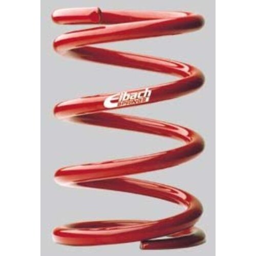Red coilover spring with a 2.5-inch inner diameter and a 500 lbs/in rate, featuring the Eibach logo prominently displayed on the side.