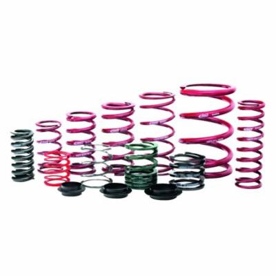 Eibach 0600.250.0550 coilover spring in vibrant pink, featuring a 2.5-inch inner diameter and a stiffness rating of 550 lbs/in, designed for performance suspension systems.