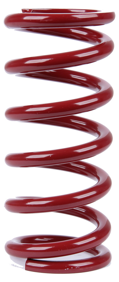 Red coil over spring by Eibach, measuring 2.5 inches in diameter and 8 inches in height, featuring a glossy finish and tightly wound coils for enhanced performance.