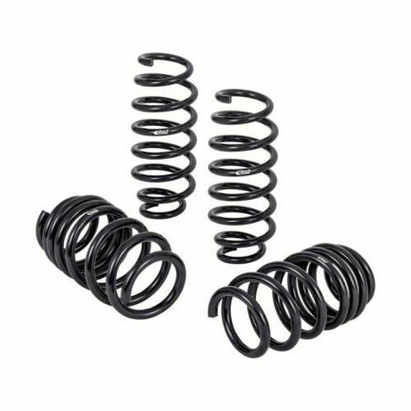 Black coil springs set for Eibach Pro-Kit, designed for 2017-2019 Tesla 3 Long Range AWD, featuring a sleek spiral design for enhanced performance and handling.