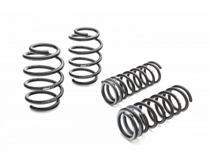 Set of four Eibach Pro Kit performance springs in black, featuring tightly wound coils designed for enhanced handling and lowered ride height, compatible with 2018-2022 Tesla Model 3.