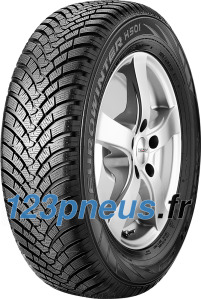 Falken EUROWINTER HS01 tire in size 205/55 R19 97V XL, featuring a black rubber tread with a detailed winter pattern and a silver alloy wheel.