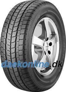Falken EUROWINTER VAN01 tire in size 205/75 R16C, featuring a black rubber surface with deep tread patterns for winter traction and a silver alloy wheel design.