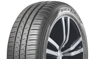 Falken ZIEX ZE310 ECORUN tire in size 215/60 R17, featuring a sleek black design with a modern tread pattern and silver accents on the sidewall.