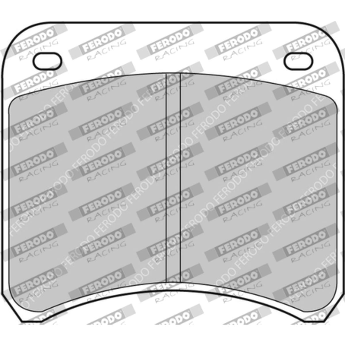 Ferodo DS3000 brake pads in a flat design, featuring a grey friction material, with two mounting holes, suitable for AP Racing 2 piston and OE calipers.