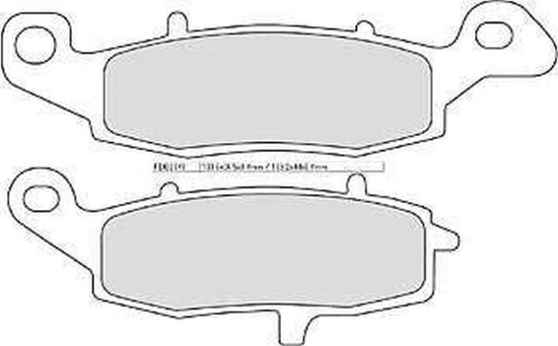 FERODO RACING FDB2048P brake pad set featuring a metallic backing with a smooth, grey friction surface, designed for high-performance braking applications.
