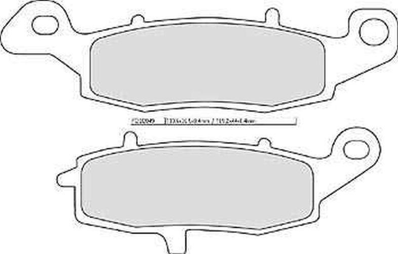 FERODO RACING FDB2049ST brake pad set featuring a metallic grey finish, designed with precise cutouts for easy installation and optimal performance in high-speed conditions.