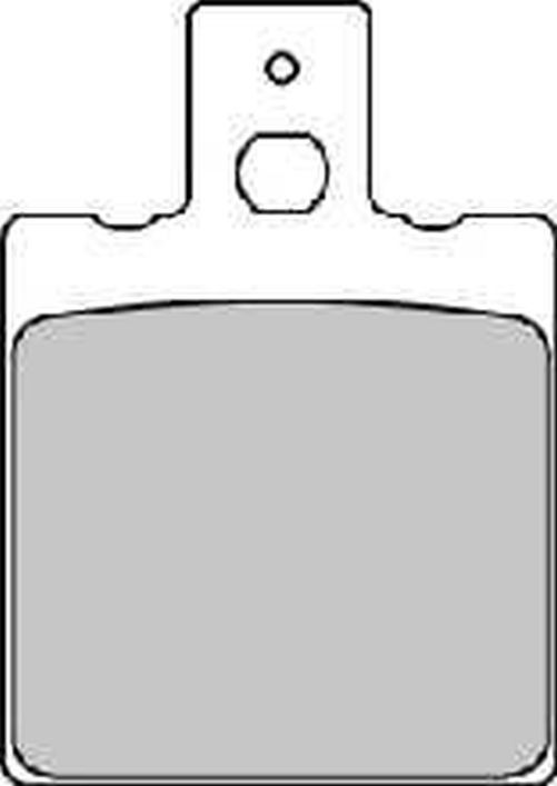 Ferodo FDB207 Sinter-Grip motorcycle brake pads, featuring a rectangular shape, a central mounting hole, and a smooth grey surface designed for high-performance braking.