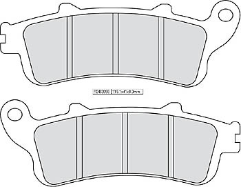 FERODO FDB 2098 EF Brake Pad featuring a dark gray friction material with three vertical grooves, designed for optimal braking performance and durability.