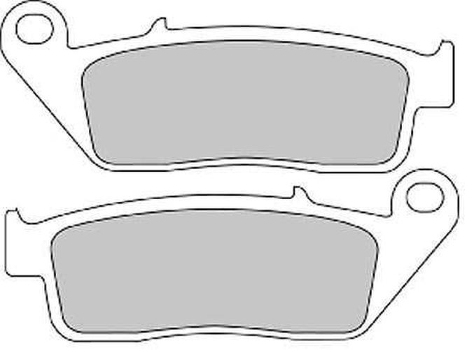 FERODO RACING FDB570ST Brake Pad Set featuring a curved design with a gray friction material, outlined in a white silhouette, suitable for high-performance braking applications.