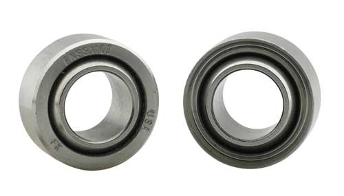 Heavy-duty stainless steel spherical bearing with a 3/8 inch bore, featuring a smooth, metallic finish and precision-engineered design for durability and performance.