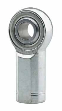 High-strength alloy rod end bearing with a shiny metallic finish, featuring a right-hand thread and a 5/8" UNF x 5/8" bore, designed for durability and precision.
