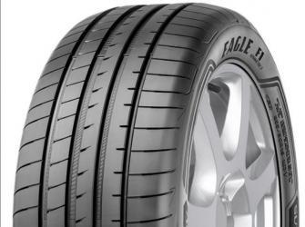 Goodyear EAGLE F1 Asymmetric 285/45 R19 summer tire featuring a sleek black rubber design with prominent tread patterns and a silver rim.