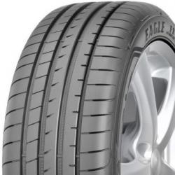Goodyear Eagle F1 Asymmetric summer tyre in size 215/50 R18, featuring a sleek black rubber surface with pronounced tread patterns and a shiny alloy wheel partially visible.