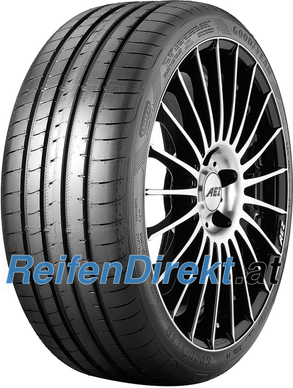 Goodyear Eagle F1 Asymmetric 5 summer tyre, size 305/30 R21, featuring a sleek black rubber design with prominent tread patterns and a stylish alloy wheel rim.