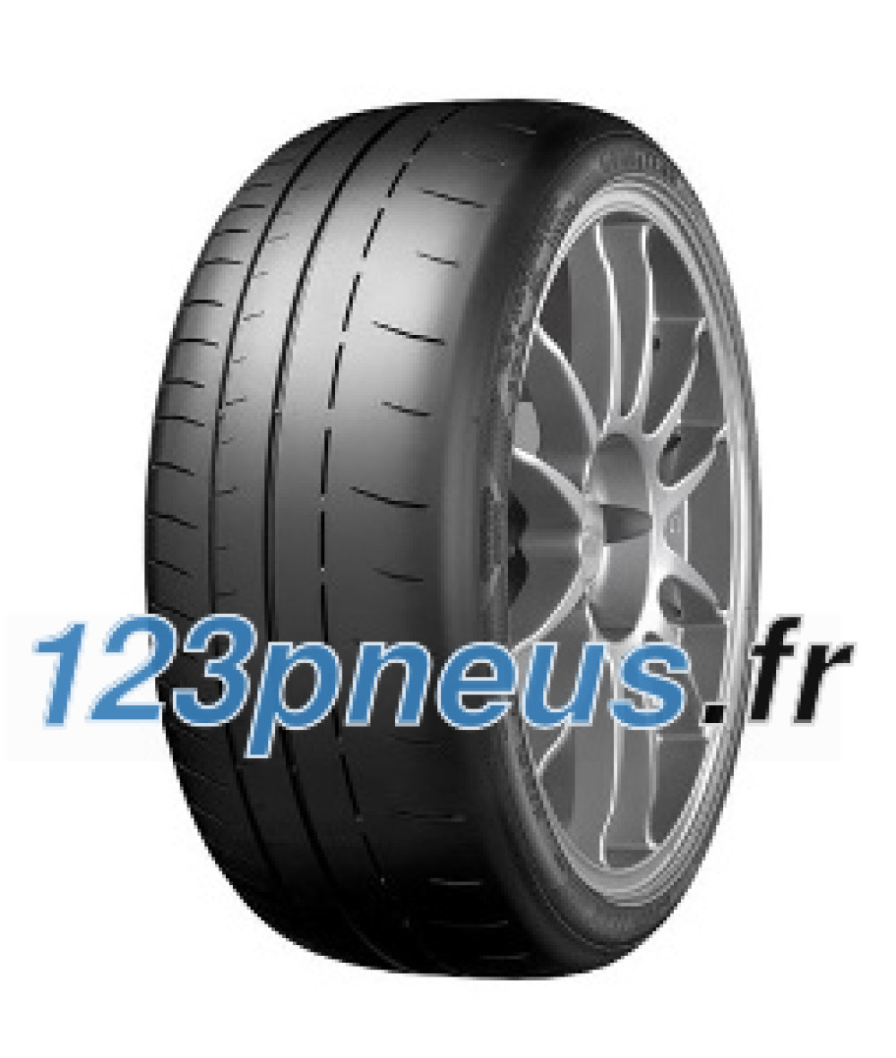 Goodyear Eagle F1 Supersport RS tire in size 255/35 ZR20, featuring a sleek black rubber surface, prominent tread pattern, and rim protection design.
