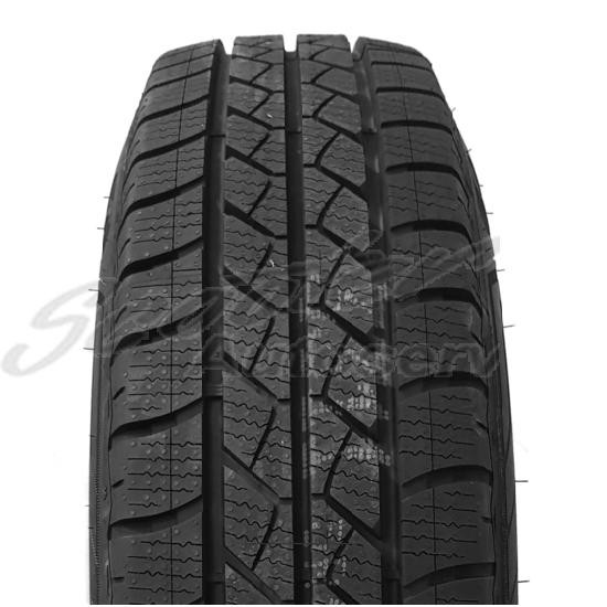 Goodyear Vector 4Seasons Carg tyre with a tread pattern designed for all-season performance, featuring a black rubber surface and visible tread grooves for enhanced grip.