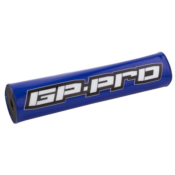 Blue GP-Pro motocross cross-bar pad with a glossy finish and a textured grip surface, featuring bold white branding on one side.