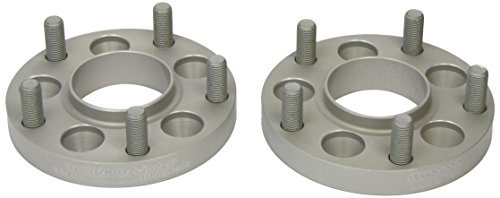 Silver aluminum track widening adapters with six bolt holes, designed for Mercedes vehicles, offering a 20mm width per side for a total track increase of 40mm.