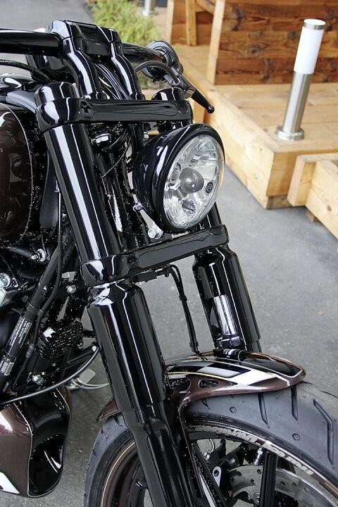 HD-BRO015 - Cult Werk Fork Covers For Harley Davidson FXSB 1690 2013 Upper - Black - image 2