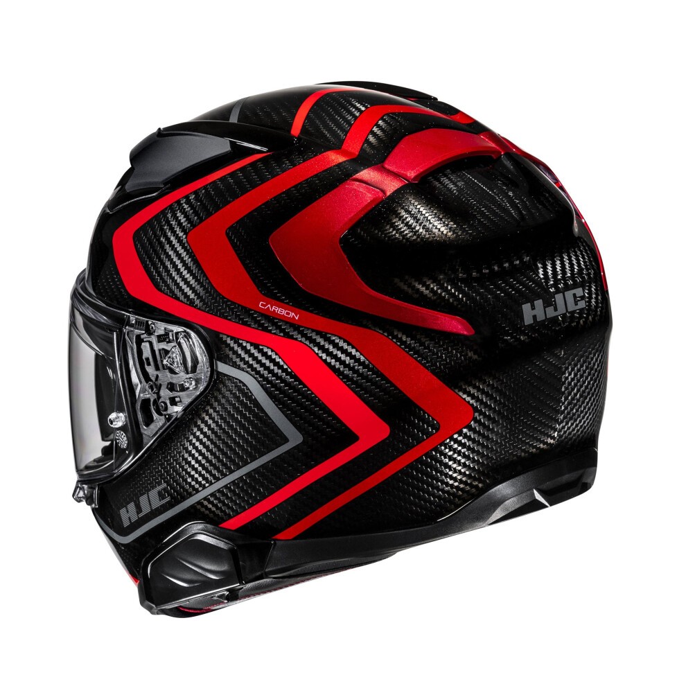 HJC F71 Carbon Graphic Motorcycle Helmet - L (58-59cm) - Nevio Red, Red - image 2