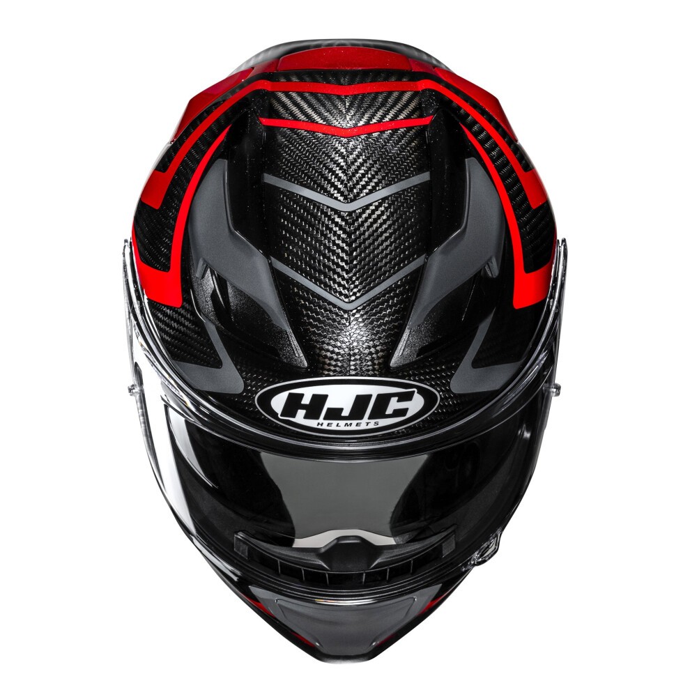 HJC F71 Carbon Graphic Motorcycle Helmet - L (58-59cm) - Nevio Red, Red - image 3