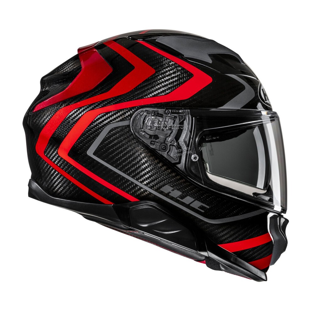 HJC F71 Carbon Graphic Motorcycle Helmet - L (58-59cm) - Nevio Red, Red - image 4