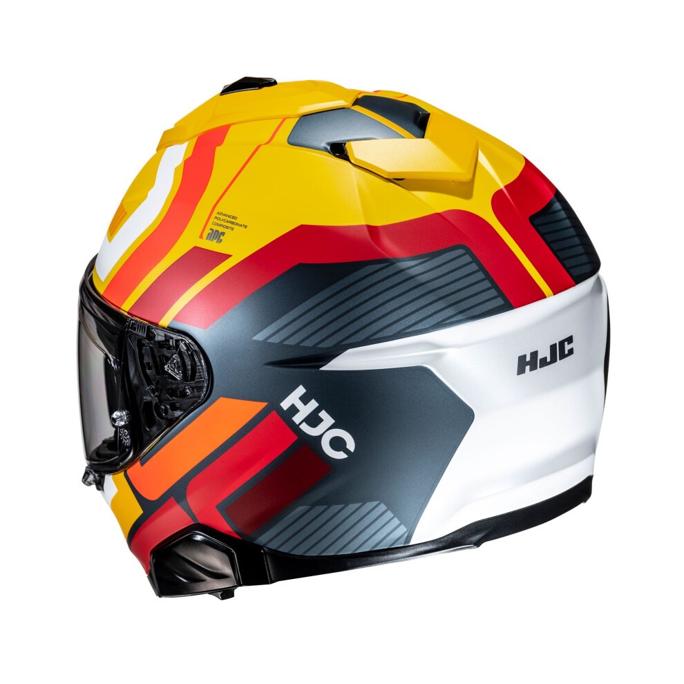 HJC i71 Graphic Motorcycle Helmet - Viz Yellow, 2XL (62-63cm), Grey/yellow - image 2