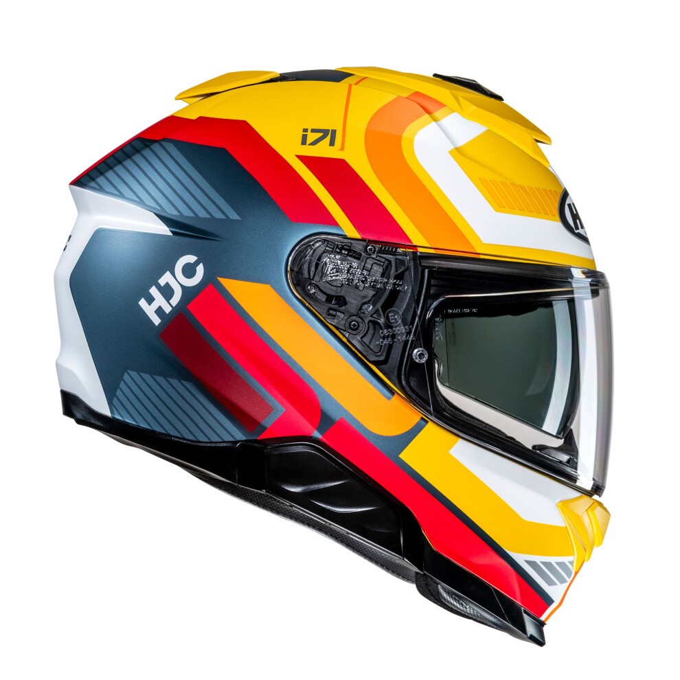 HJC i71 Graphic Motorcycle Helmet - Viz Yellow, 2XL (62-63cm), Grey/yellow - image 4
