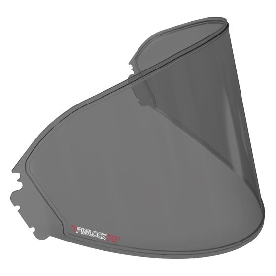 Dark smoke visor lens for HJC helmets, featuring a sleek, curved design with a Pinlock 70 branding, made from durable, high-quality material for optimal visibility and protection.