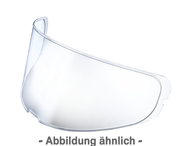 Clear, curved visor shield insert designed for HJC RPS-10/RPHA helmets, featuring a Pinlock system for anti-fog protection and a sleek, lightweight plastic material.