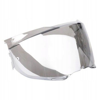 Transparent silver visor designed for HJC F100 helmet, featuring a Pinlock-ready design, made from durable polycarbonate material with a sleek curved shape.