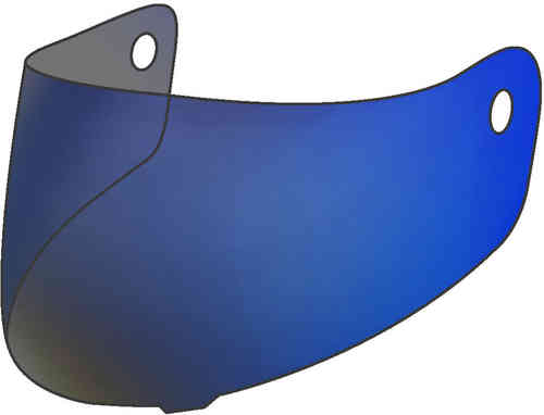 Blue HJC HJ-33 visor for men, made of durable material, featuring a sleek design with two mounting holes for easy attachment to a helmet.