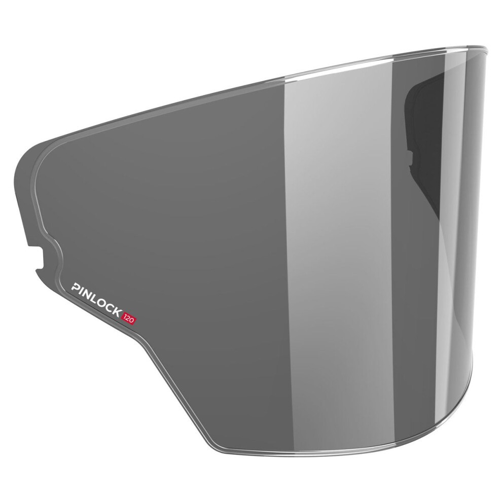 Dark smoke Pinlock 120 insert lens designed for HJ 39 visors, featuring a sleek, curved shape and a prominent red "PINLOCK 120" logo on the side.