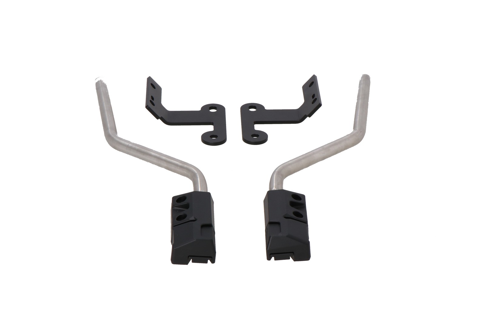 SW-Motech BLAZE Panniers Spacer Bars for Honda CB125R, featuring sturdy silver metal bars with black plastic mounts, designed for secure pannier attachment.