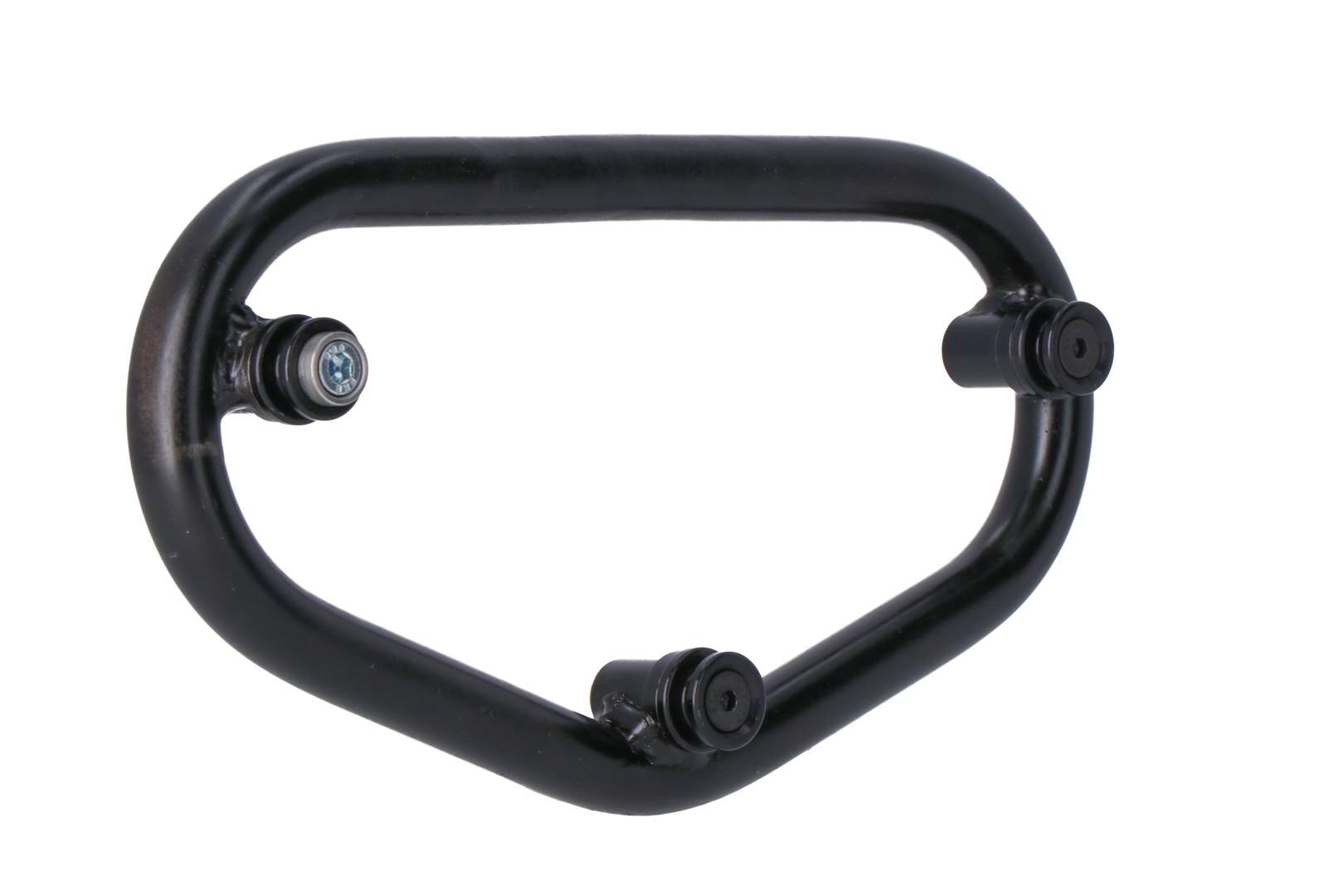 Black steel SLC side carrier designed for the Zero SR/S (2019 and later), featuring a triangular shape with three mounting points for secure attachment.