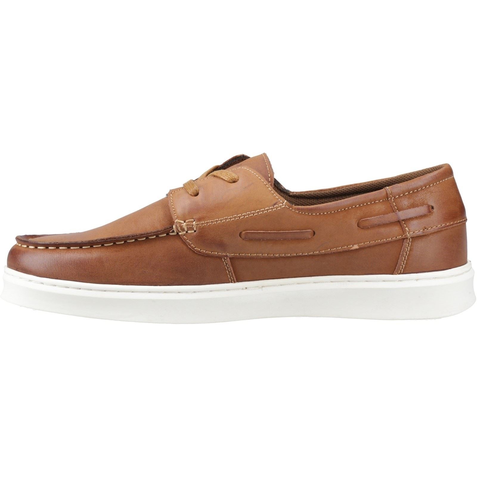 Hush Puppies Madden Boat Shoe Leather Men's Tan Boat Shoes - image 4