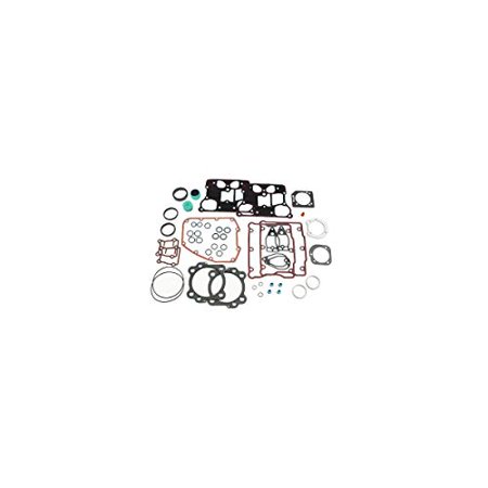 Top End Gasket Kit by James featuring MLS head gaskets, includes various gaskets and seals in black and green materials, designed for engine assembly and repair.