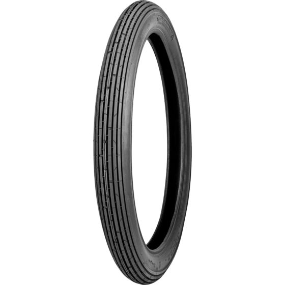 Black Kenda K204 Rib motorcycle tyre, size 3.00-19 (49P) TT, featuring a smooth tread pattern designed for front use, made from durable rubber material.