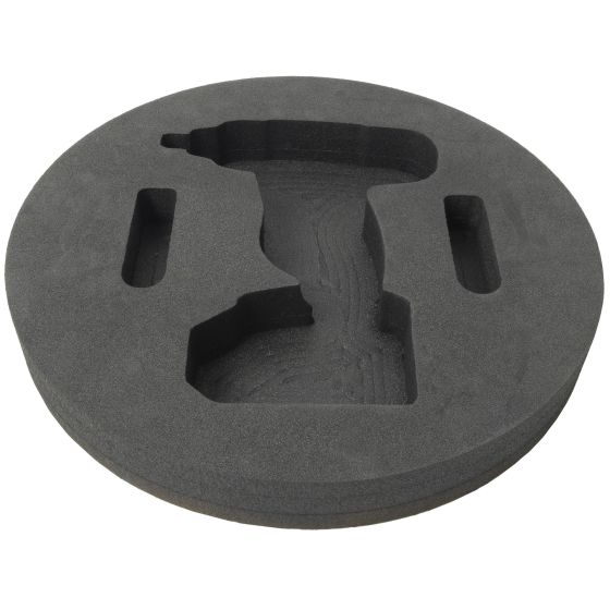 Kielder Impact Wrench Holder, 16-inch, featuring a round black foam design with cutouts for secure tool storage and organization in the Layer Cake System.