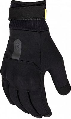 Black Knox Action Pro gloves in size L, featuring a snug fit, flexible material, and a secure wrist strap for enhanced grip and protection.