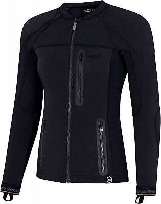 Black Knox Action Pro Protector Jacket for women, size S, featuring a sleek design, zippered pockets, and breathable material for enhanced comfort and protection.