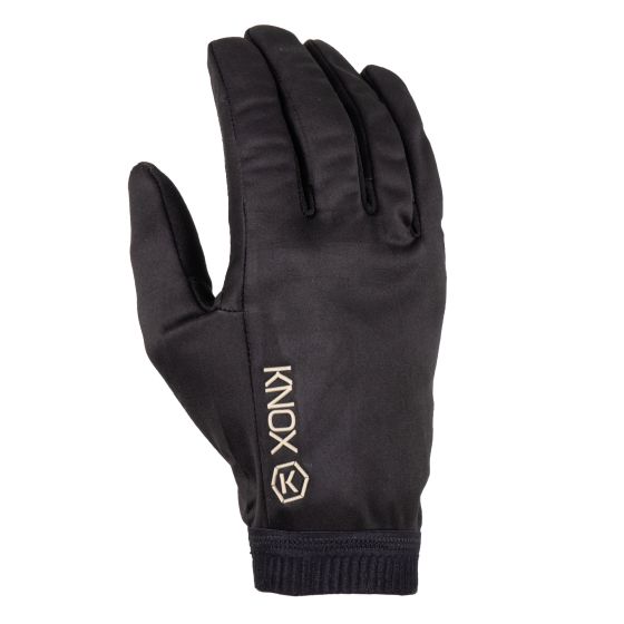 Black Knox Cold Killers undergloves in size M, featuring a sleek design with a soft material and elasticated wrist for a snug fit.
