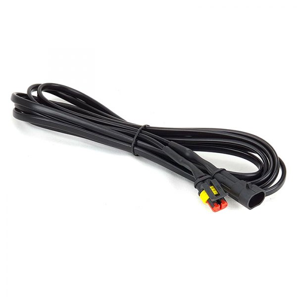 Black 2-core low power cable extension with a length of 3 meters, featuring a connector with red and yellow terminals for easy connection.
